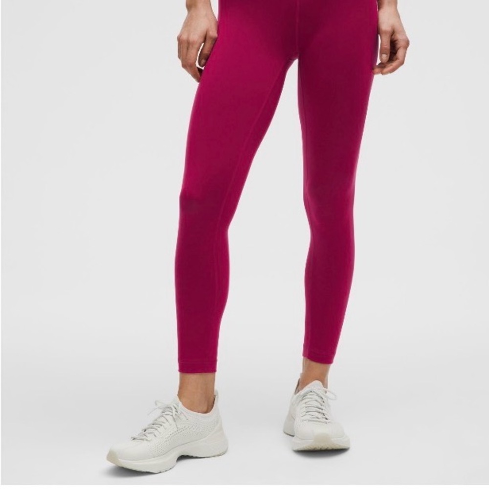 Lululemon High-Rise Wunder Train Leggings in Magenta Smoke 25”